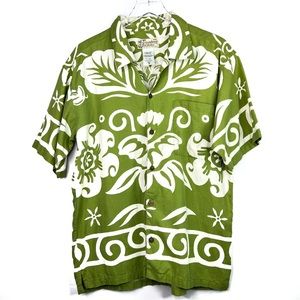 Patagonia Pataloha Hawaiian Shirt Green Button Down Short Sleeve Floral Tropical